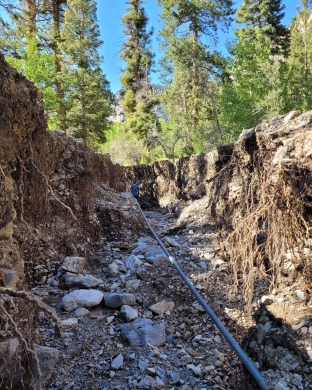 Mary Jane Falls Trail washed out by TS Hilary flash flooding